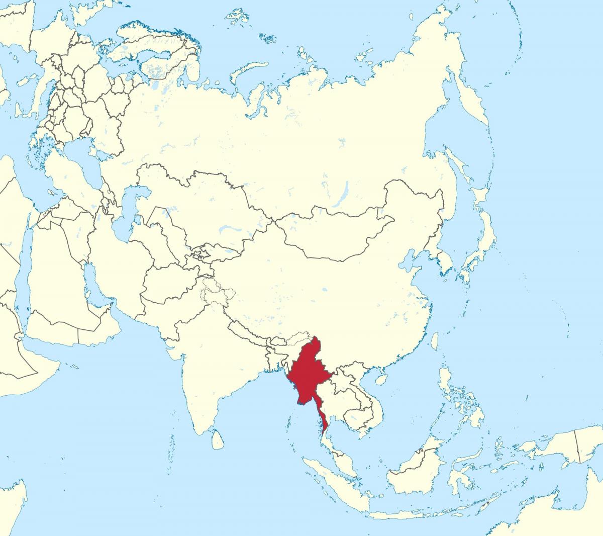 աշխարհի քարտեզ է Բիրմա Մյանմա 