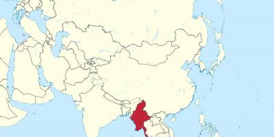 Աշխարհի քարտեզ է Բիրմա Մյանմա 